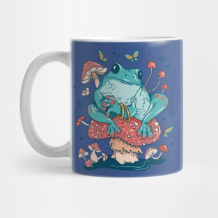 Cottagecore Aesthetic Mushrooms and Frog Mug